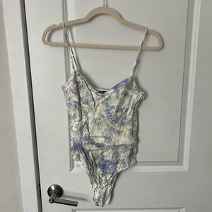 Zara multicolored blue and white bodysuit